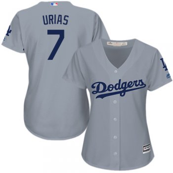 Dodgers #7 Julio Urias Grey Alternate Road Women's Stitched Baseball Jersey