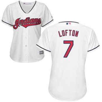 Indians #7 Kenny Lofton White Home Women's Stitched Baseball Jersey
