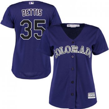 Rockies #35 Chad Bettis Purple Alternate Women's Stitched Baseball Jersey