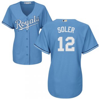 Royals #12 Jorge Soler Light Blue Alternate Women's Stitched Baseball Jersey