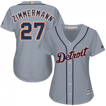 Tigers #27 Jordan Zimmermann Grey Road Women's Stitched Baseball Jersey
