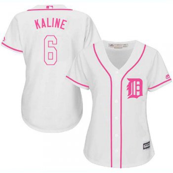 Tigers #6 Al Kaline White Pink Fashion Women's Stitched Baseball Jersey