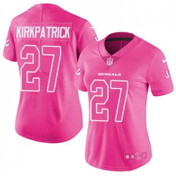 Nike Bengals #27 Dre Kirkpatrick Pink Women's Stitched NFL Limited Rush Fashion Jersey