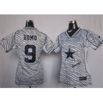 Nike Dallas Cowboys #9 Tony Romo 2012 Womens Zebra Fashion Jersey