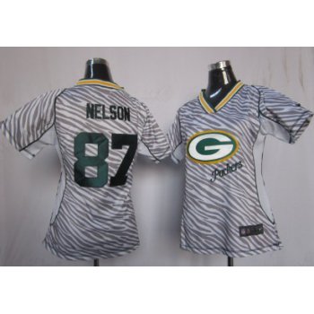 Nike Green Bay Packers #87 Jordy Nelson 2012 Womens Zebra Fashion Jersey