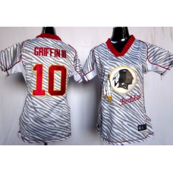 Nike Washington Redskins #10 Robert Griffin III 2012 Womens Zebra Fashion Jersey