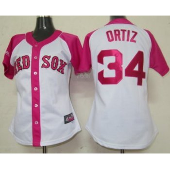 Boston Red Sox #34 David Ortiz 2012 Fashion Womens by Majestic Athletic Jersey