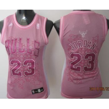 Chicago Bulls #23 Michael Jordan Pink Womens Jersey