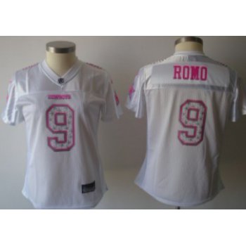 Dallas Cowboys #9 Tony Romo White Star Struck Fashion Womens Jersey