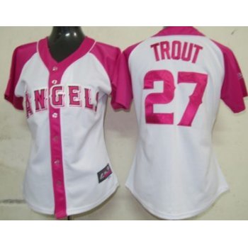 LA Angels of Anaheim #27 Mike Trout 2012 Fashion Womens by Majestic Athletic Jersey