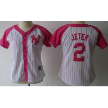 New York Yankees #2 Derek Jeter 2012 Fashion Womens by Majestic Athletic Jersey