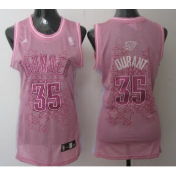 Oklahoma City Thunder #35 Kevin Durant Pink Womens Jersey