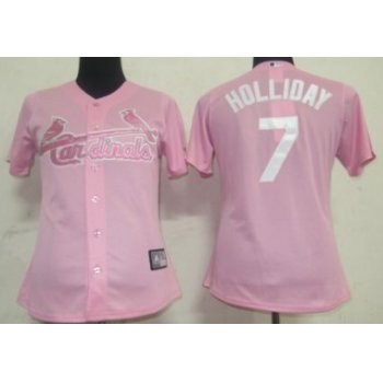 St. Louis Cardinals #7 Matt Holliday Pink Womens Jersey