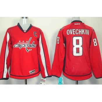 Washington Capitals #8 Alexander Ovechkin Red Womens Jersey