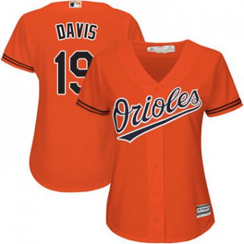Orioles #19 Chris Davis Orange Alternate Women's Stitched Baseball Jersey