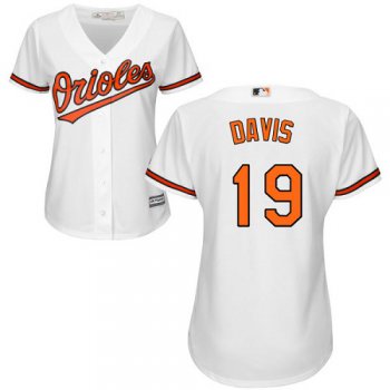 Orioles #19 Chris Davis White Home Women's Stitched Baseball Jersey