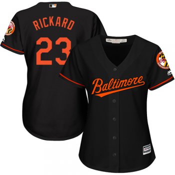 Orioles #23 Joey Rickard Black Alternate Women's Stitched Baseball Jersey