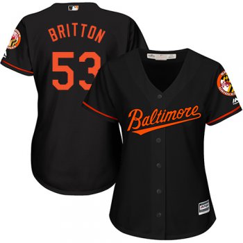 Orioles #53 Zach Britton Black Alternate Women's Stitched Baseball Jersey
