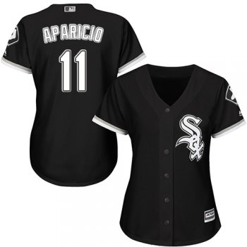 White Sox #11 Luis Aparicio Black Alternate Women's Stitched Baseball Jersey