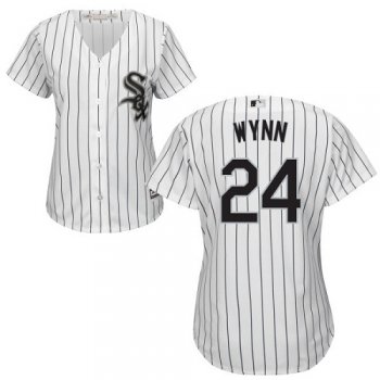 White Sox #24 Early Wynn White(Black Strip) Home Women's Stitched Baseball Jersey