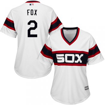 White Sox #2 Nellie Fox White Alternate Home Women's Stitched Baseball Jersey