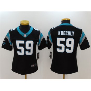 Women's Carolina Panthers #59 Luke Kuechly Black 2017 Vapor Untouchable Stitched NFL Nike Limited Jersey