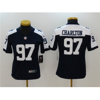 Women's Dallas Cowboys #97 Taco Charlton Navy Blue Thanksgiving 2017 Vapor Untouchable Stitched NFL Nike Limited Jersey