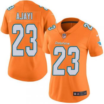 Women's Nike Dolphins #23 Jay Ajayi Orange Stitched NFL Limited Rush Jersey