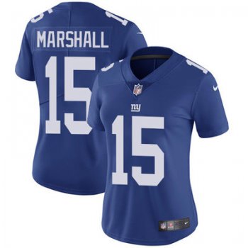 Women's Nike Giants #15 Brandon Marshall Royal Blue Team Color Stitched NFL Vapor Untouchable Limited Jersey