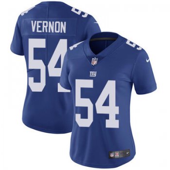 Women's Nike Giants #54 Olivier Vernon Royal Blue Team Color Stitched NFL Vapor Untouchable Limited Jersey