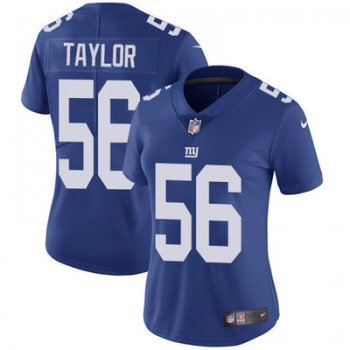 Women's Nike Giants #56 Lawrence Taylor Royal Blue Team Color Stitched NFL Vapor Untouchable Limited Jersey