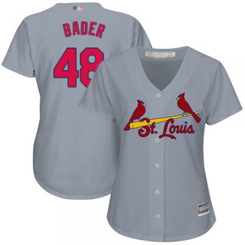 Cardinals #48 Harrison Bader Grey Road Women's Stitched Baseball Jersey