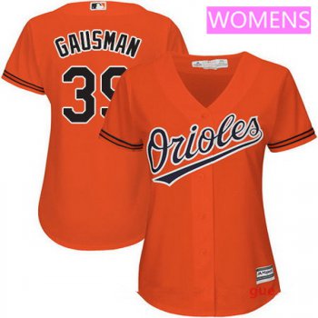 Women's Baltimore Orioles #39 Kevin Gausman Orange Alternate Stitched MLB Majestic Cool Base Jersey