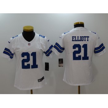 Women's Dallas Cowboys #21 Ezekiel Elliott White 2017 Vapor Untouchable Stitched NFL Nike Limited Jersey