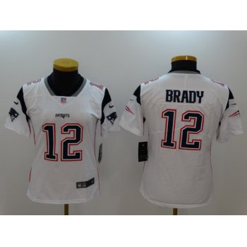 Women's New England Patriots #12 Tom Brady White 2017 Vapor Untouchable Stitched NFL Nike Limited Jersey