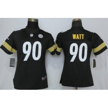 Women's Pittsburgh Steelers #90 T. J. Watt Black 2017 Vapor Untouchable Stitched NFL Nike Limited Jersey