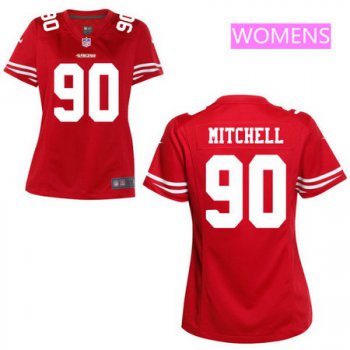 Women's San Francisco 49ers #90 Earl Mitchell Scarlet Red Team Color Stitched NFL Nike Game Jersey
