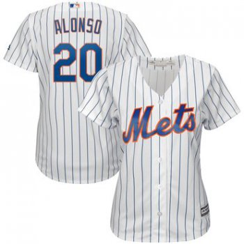 New York Mets 20 Pete Alonso White Women Cool Base Jersey