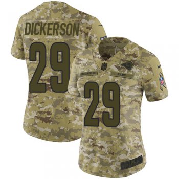 Nike Rams #29 Eric Dickerson Camo Women's Stitched NFL Limited 2018 Salute to Service Jersey