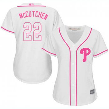 Philadelphia Phillies #22 Andrew McCutchen White Pink Fashion Women's Stitched Baseball Jersey