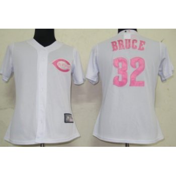 Cincinnati Reds #32 Bruce White Pink Jersey