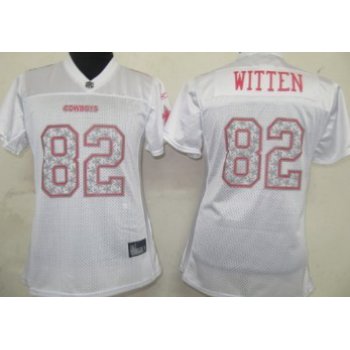 Dallas Cowboys #82 Jason Witten White Star Struck Fashion Womens Jersey