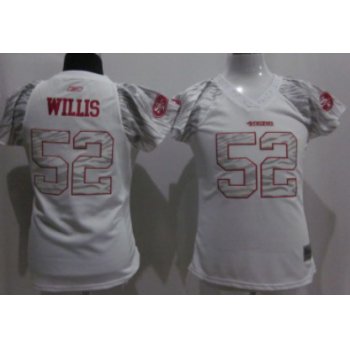 San Francisco 49ers #52 Patrick Willis White Womens Zebra Field Flirt Fashion Jersey