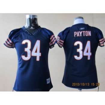 Chicago Bears #34 Payton Womens Blue Field Flirt Fashion Jersey