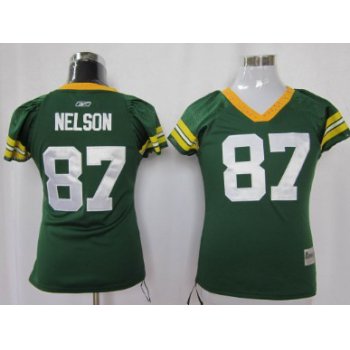 Green Bay Packers #87 Nelson Green Womens Field Flirt Fashion Jersey