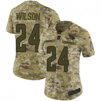 Nike Cardinals #24 Adrian Wilson Camo Women's Stitched NFL Limited 2018 Salute to Service Jersey