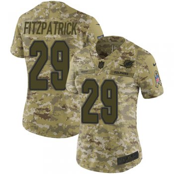 Nike Dolphins #29 Minkah Fitzpatrick Camo Women's Stitched NFL Limited 2018 Salute to Service Jersey