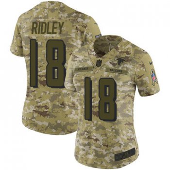 Nike Falcons #18 Calvin Ridley Camo Women's Stitched NFL Limited 2018 Salute to Service Jersey