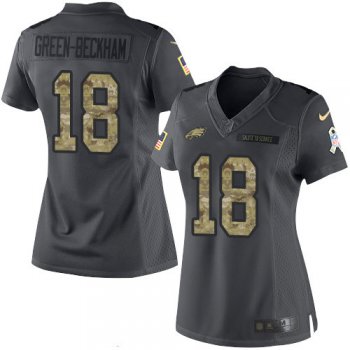 Women's Philadelphia Eagles #18 Dorial Green-Beckham Black Anthracite 2016 Salute To Service Stitched NFL Nike Limited Jersey