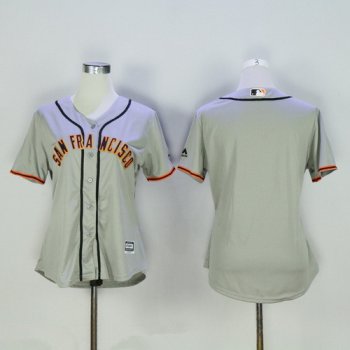 Women's San Francisco Giants Blank Gray Road Stitched MLB Majestic Cool Base Jersey